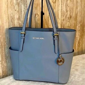 Michael Kors blue Saffiano leather tote